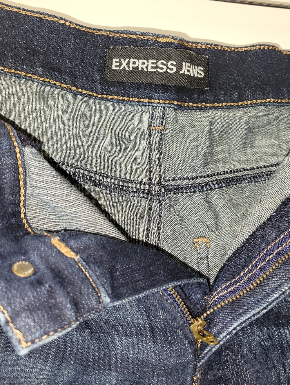 Express Women's Dark Blue Distressed Denim Cutoff Shorts